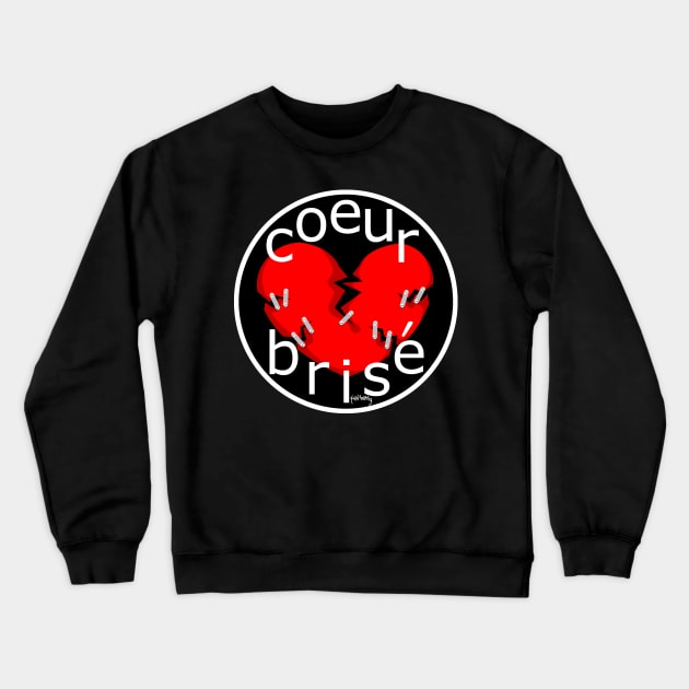 coeur brise logo with black background Crewneck Sweatshirt by telberry